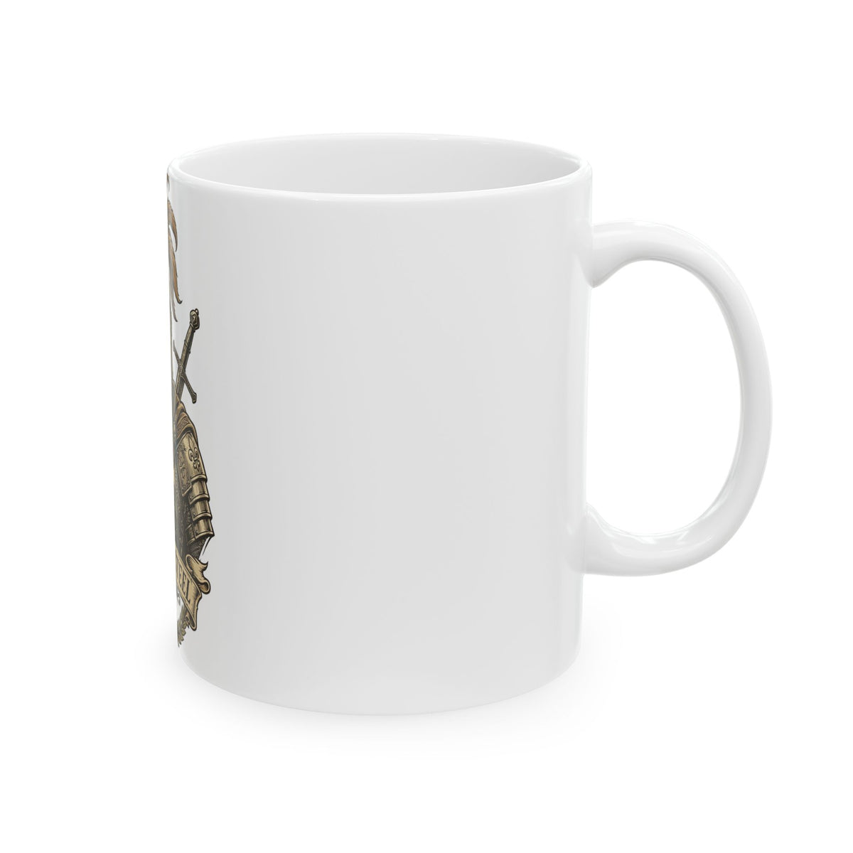 Medieval Knight Ceramic Mug - Honor and Steel Warrior Design (11oz)
