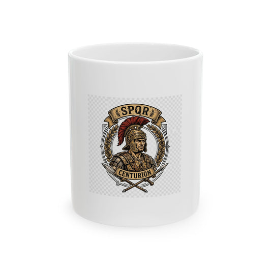 Roman Centurion Ceramic Mug - SPQR Legion Warrior Design (11oz)