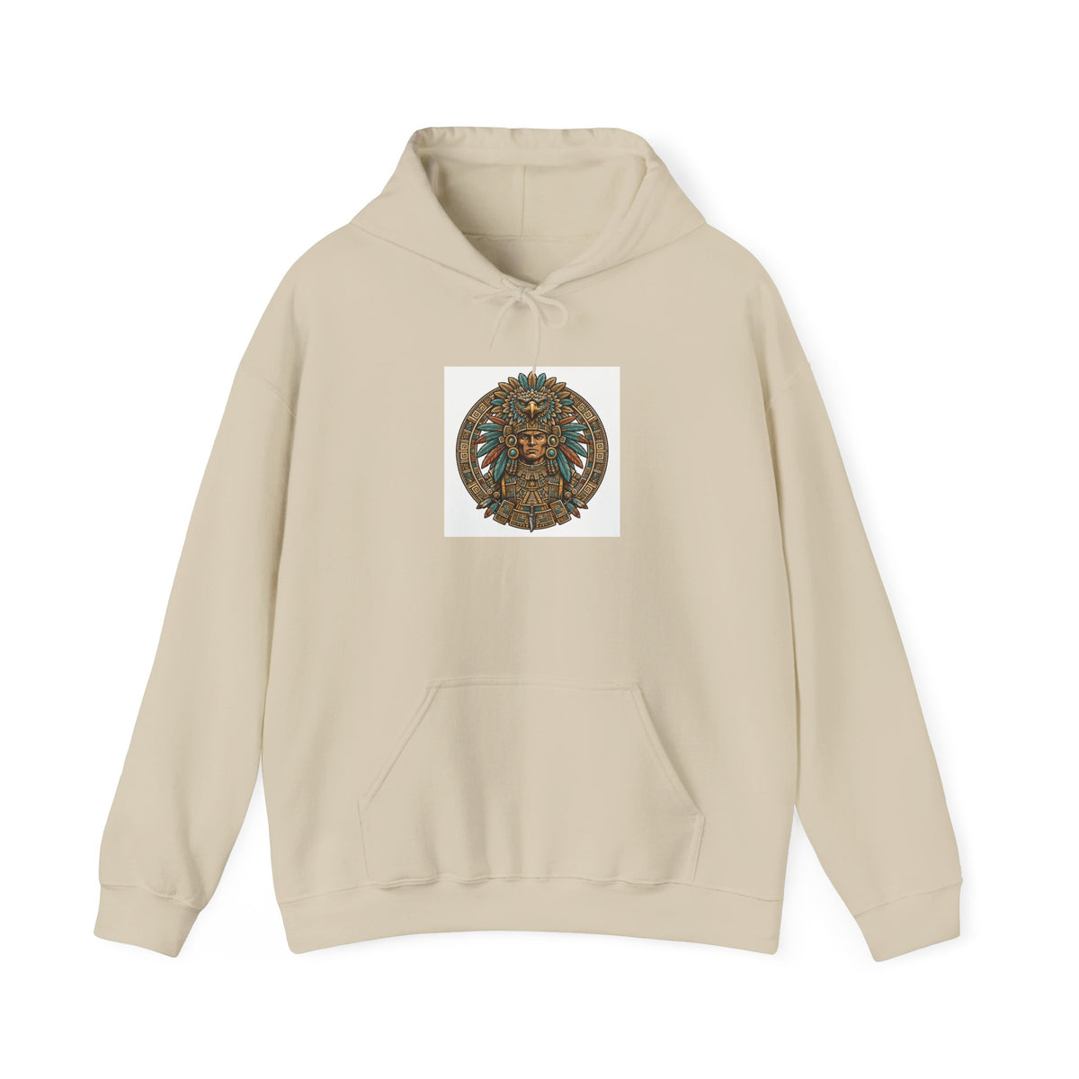 Aztec Eagle Warrior Hoodie - Tenochtitlan Graphic Sweatshirt