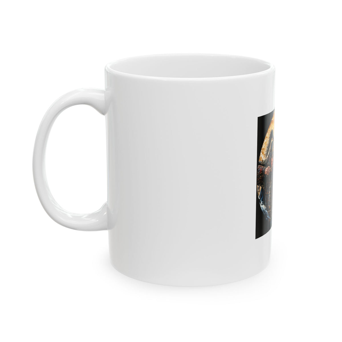 Samurai Warrior Ceramic Mug - Japanese Archer Warrior Design (11oz)