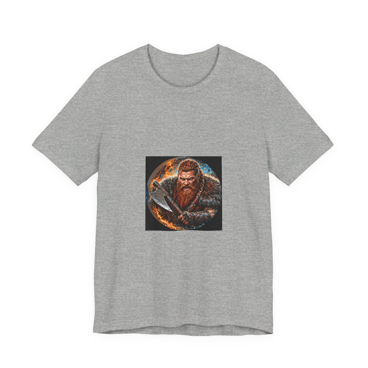 Viking Warrior T-Shirt - Norse Redbeard Axe Graphic Tee