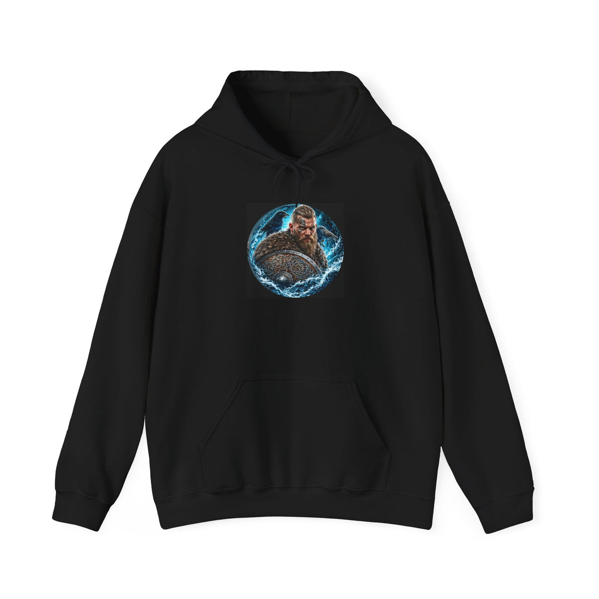 Viking Warrior Hoodie - Norse Ravens Shield Graphic Sweatshirt
