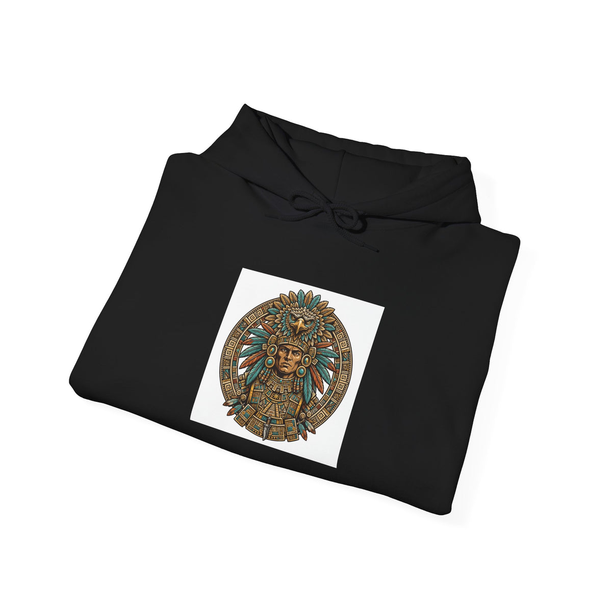 Aztec Eagle Warrior Hoodie - Tenochtitlan Graphic Sweatshirt