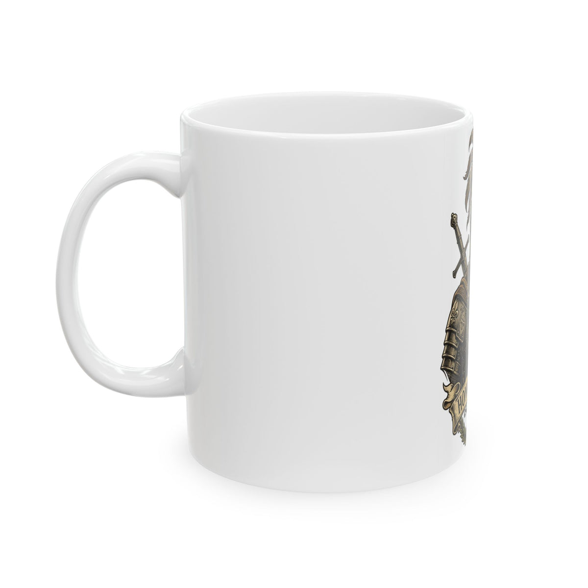 Medieval Knight Ceramic Mug - Honor and Steel Warrior Design (11oz)
