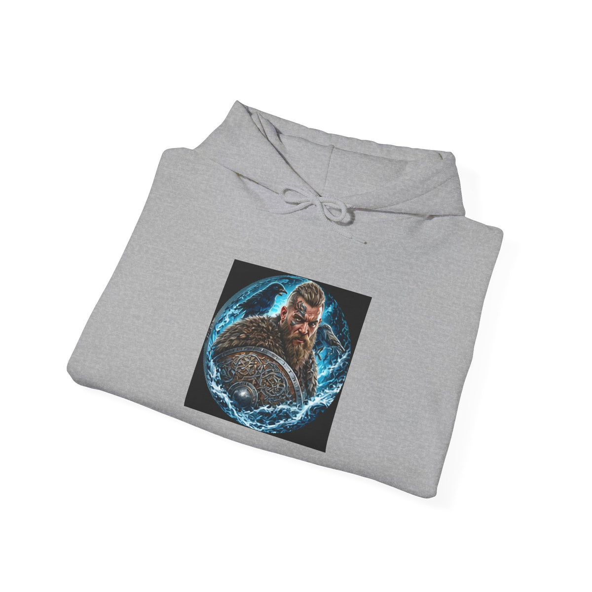 Viking Warrior Hoodie - Norse Ravens Shield Graphic Sweatshirt