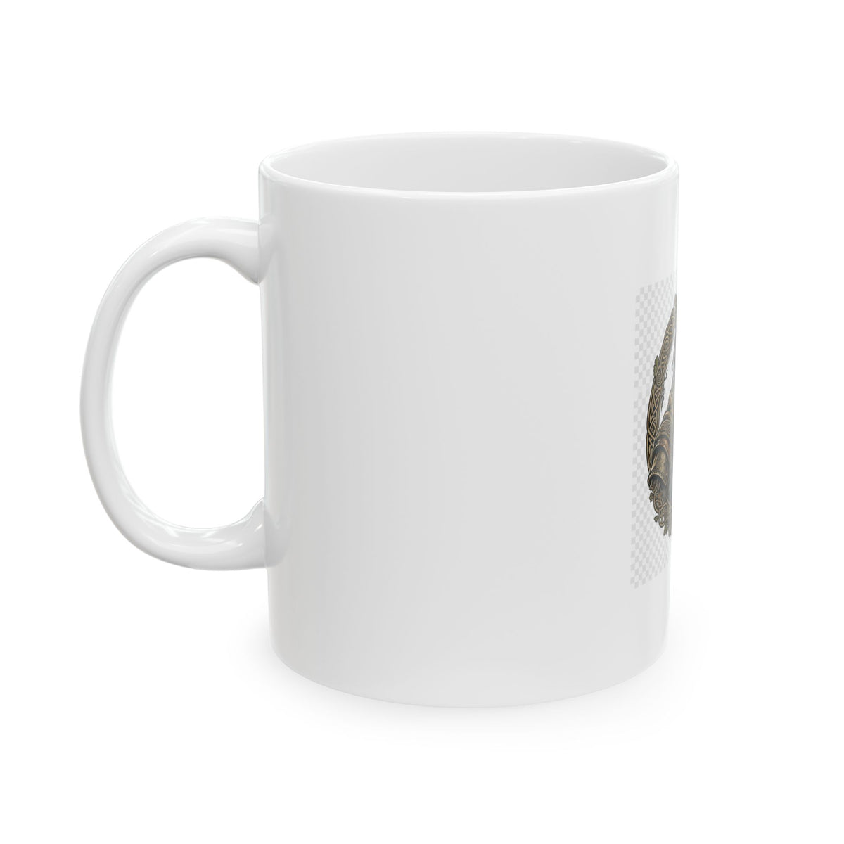 Celtic Warrior Ceramic Mug - Ancient Britain Warrior Design (11oz)