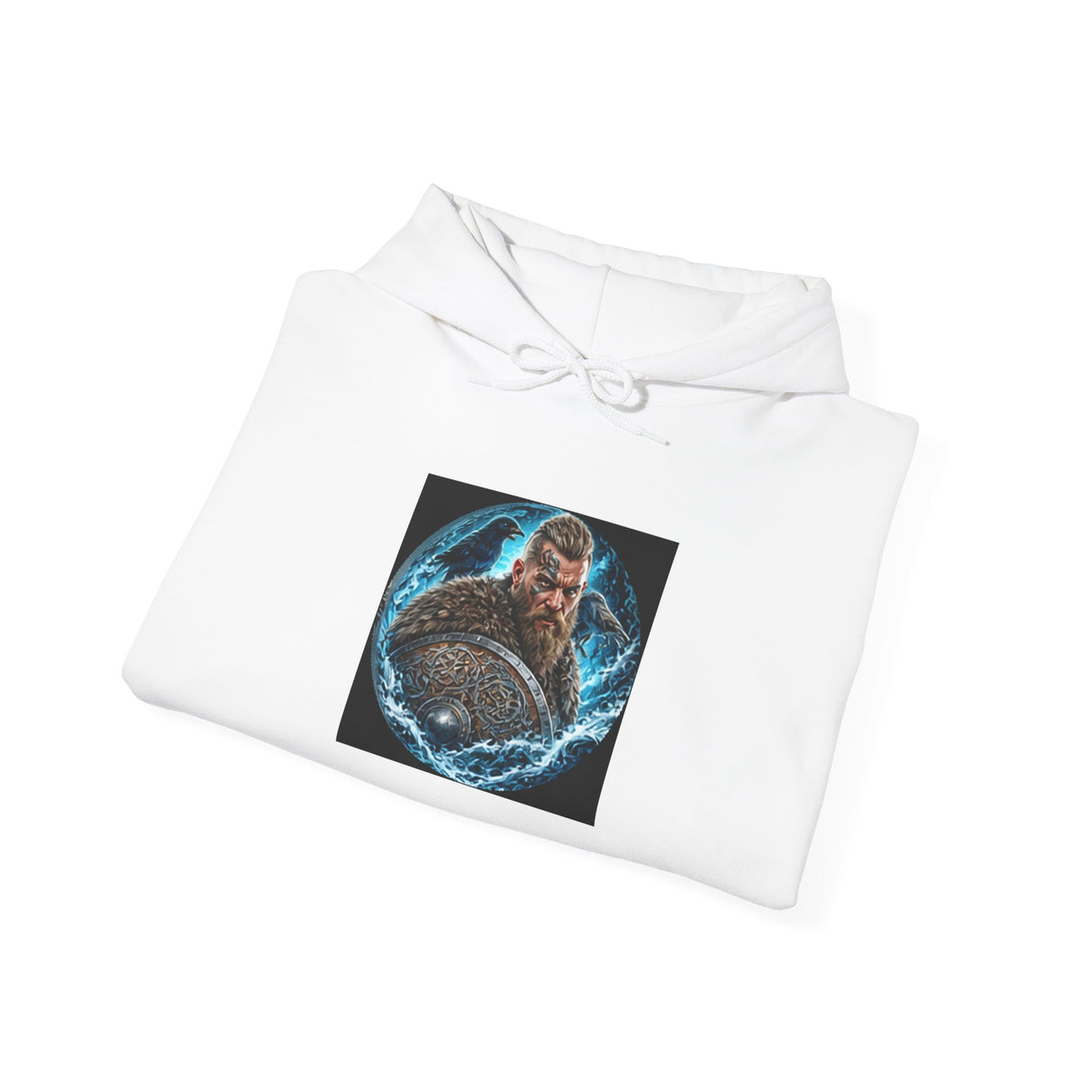 Viking Warrior Hoodie - Norse Ravens Shield Graphic Sweatshirt