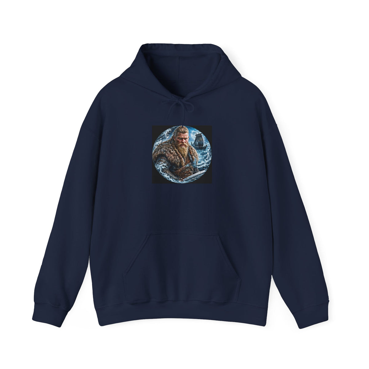 Viking Warrior Hoodie - Norse Longship Warrior Graphic Sweatshirt