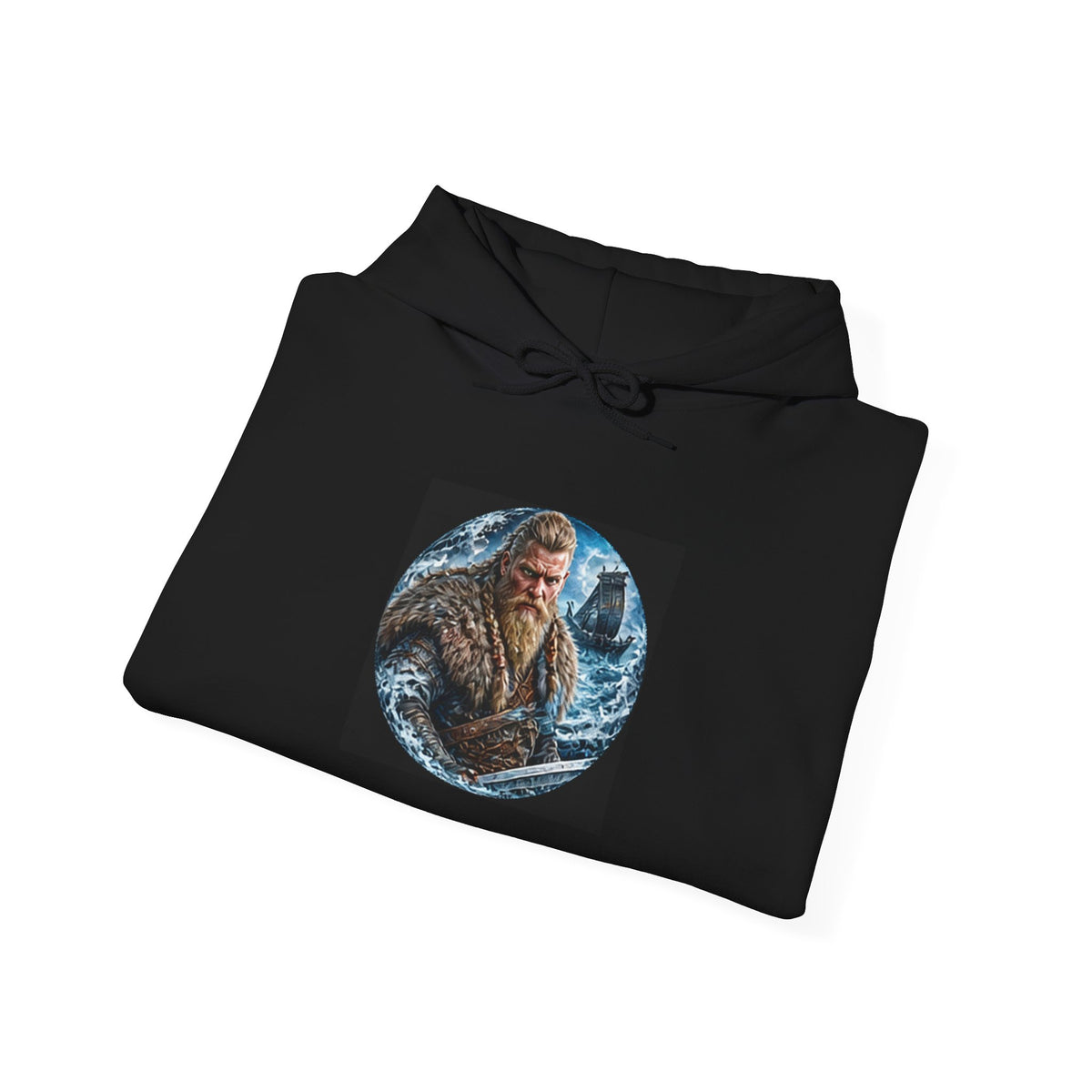 Viking Warrior Hoodie - Norse Longship Warrior Graphic Sweatshirt