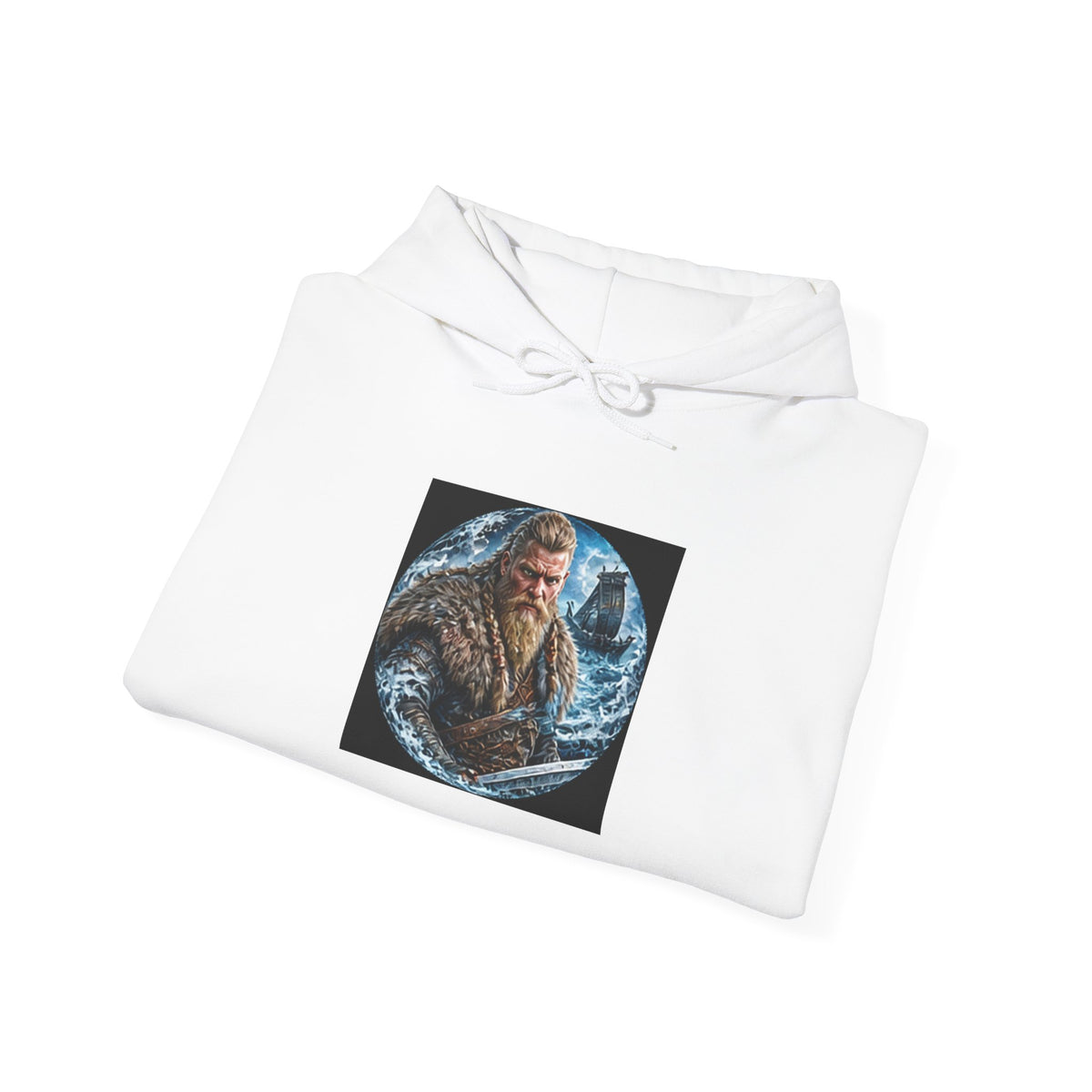Viking Warrior Hoodie - Norse Longship Warrior Graphic Sweatshirt
