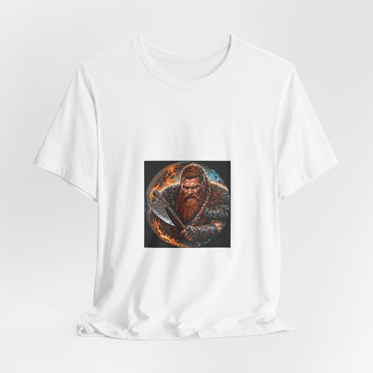 Viking Warrior T-Shirt - Norse Redbeard Axe Graphic Tee