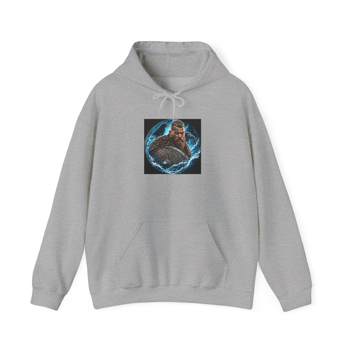 Viking Warrior Hoodie - Norse Ravens Shield Graphic Sweatshirt