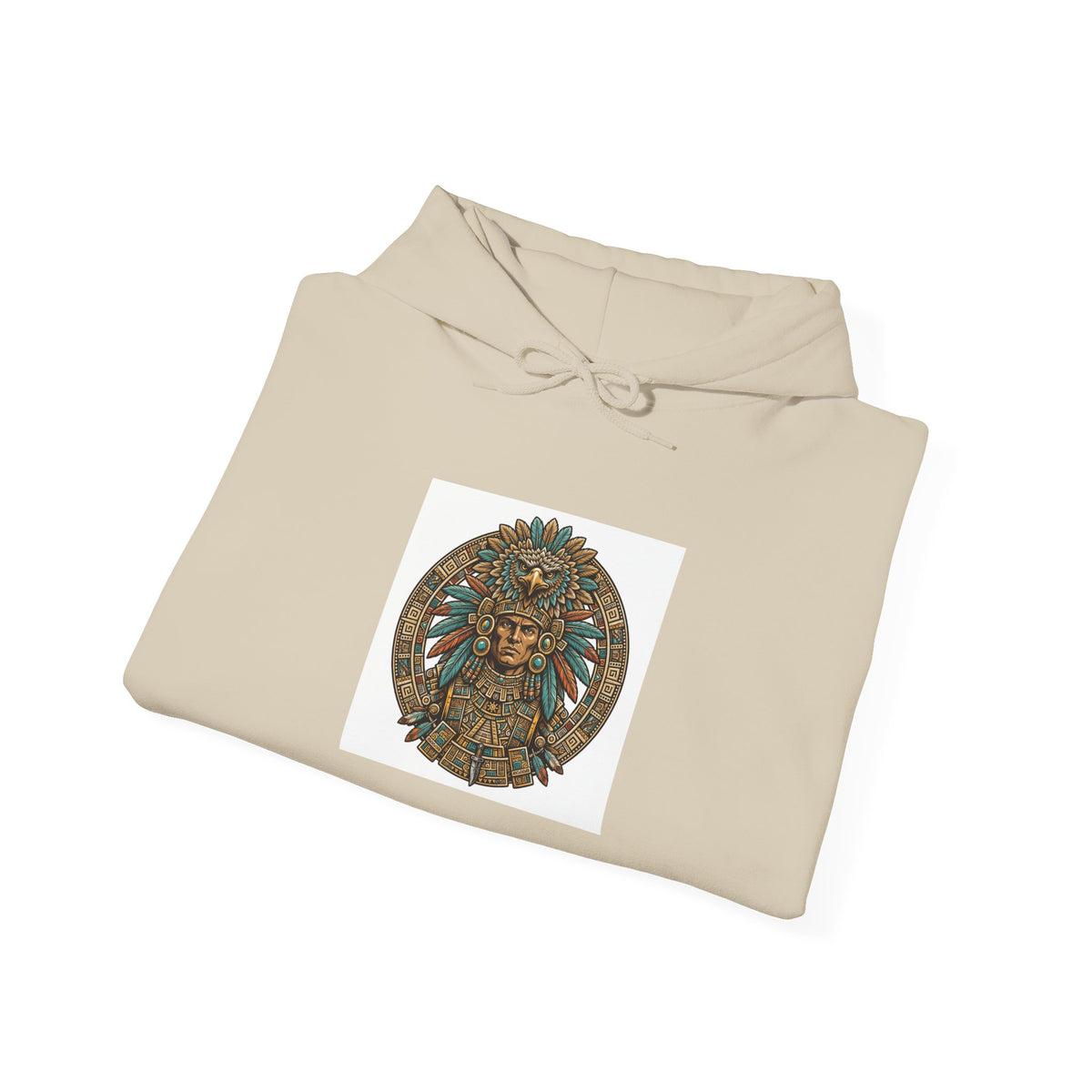 Aztec Eagle Warrior Hoodie - Tenochtitlan Graphic Sweatshirt
