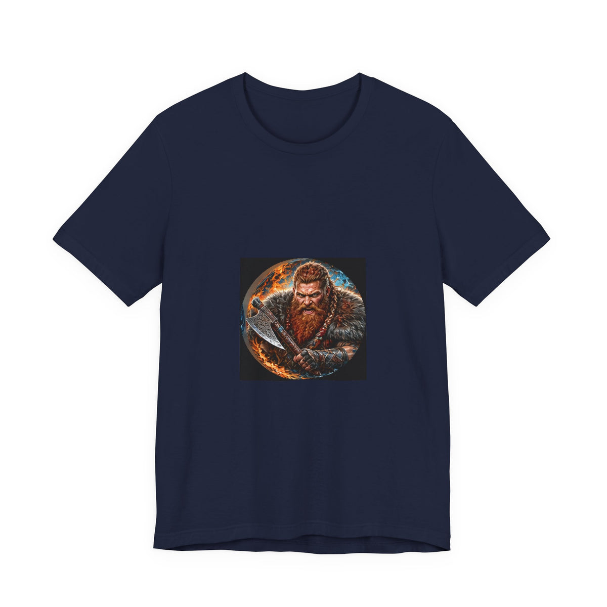 Viking Warrior T-Shirt - Norse Redbeard Axe Graphic Tee