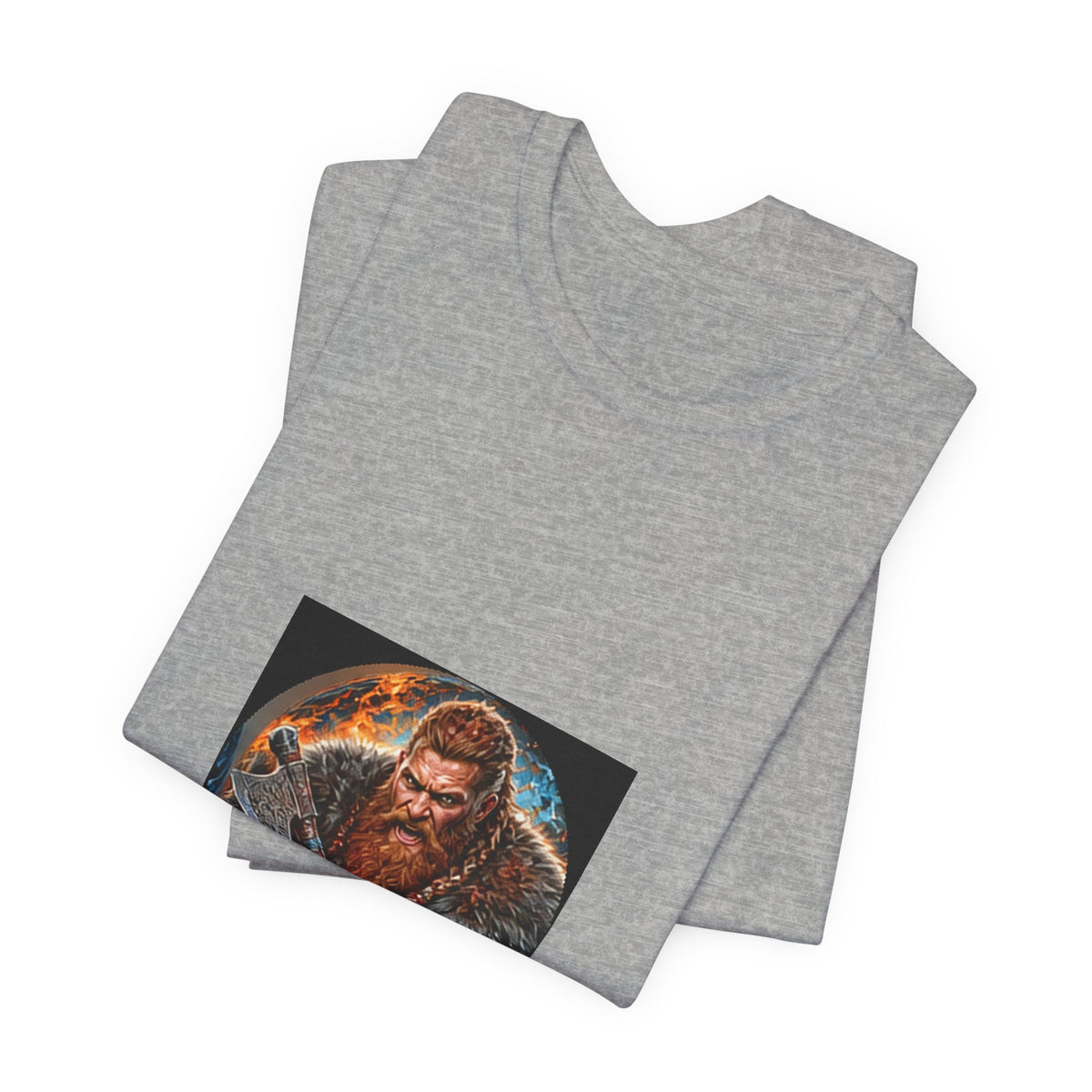 Viking Warrior T-Shirt - Norse Redbeard Axe Graphic Tee