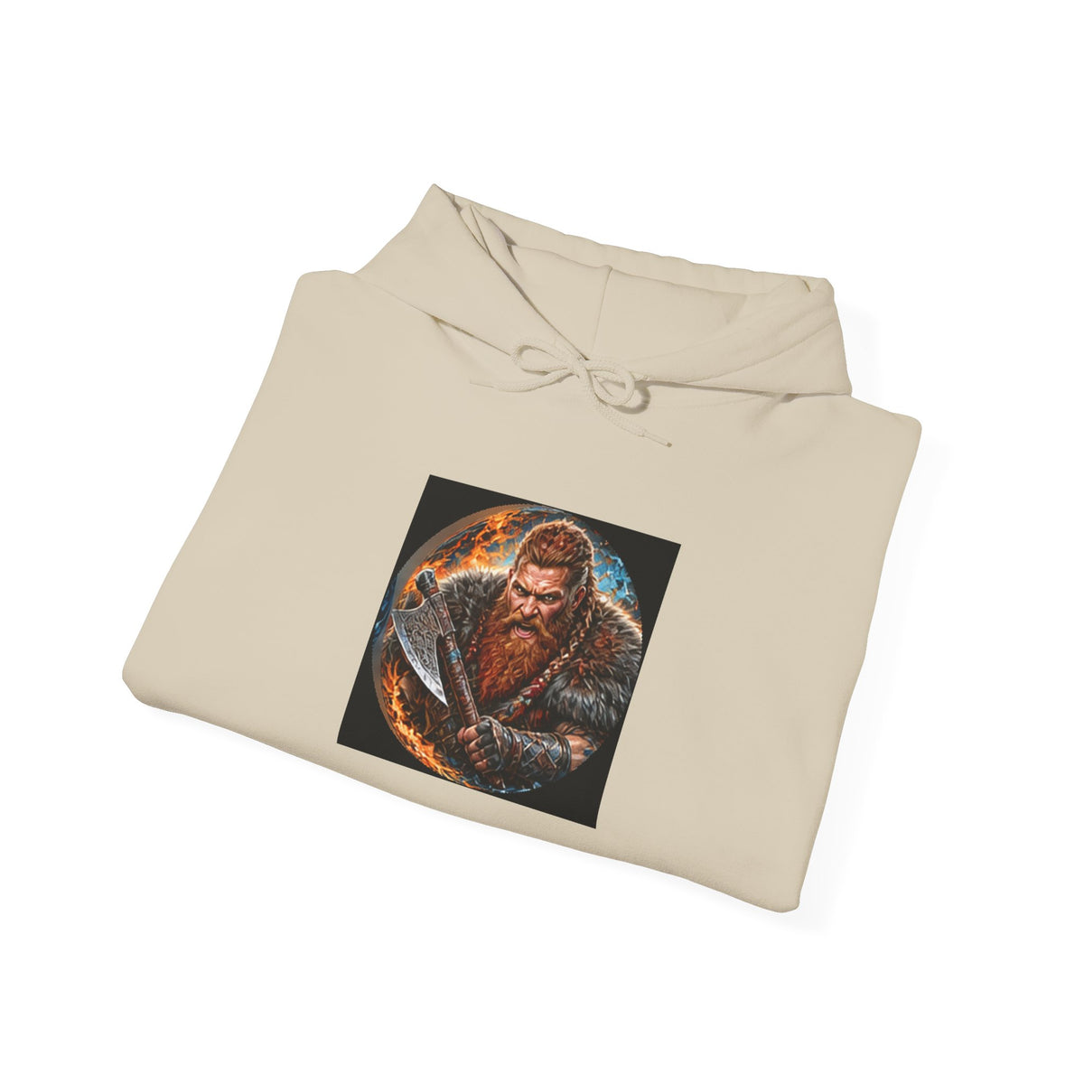 Viking Warrior Hoodie - Norse Redbeard Axe Graphic Sweatshirt