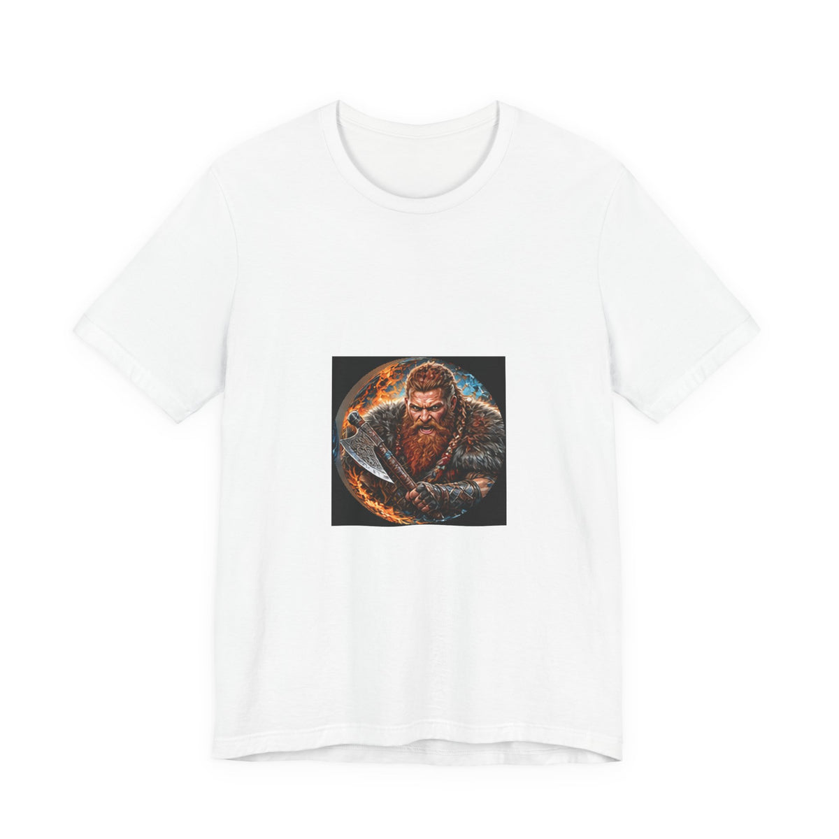 Viking Warrior T-Shirt - Norse Redbeard Axe Graphic Tee