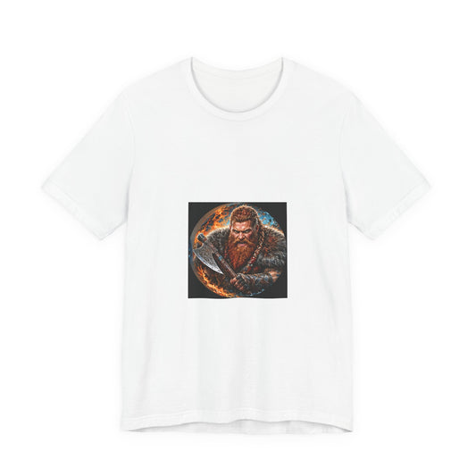 Viking Warrior T-Shirt - Norse Redbeard Axe Graphic Tee