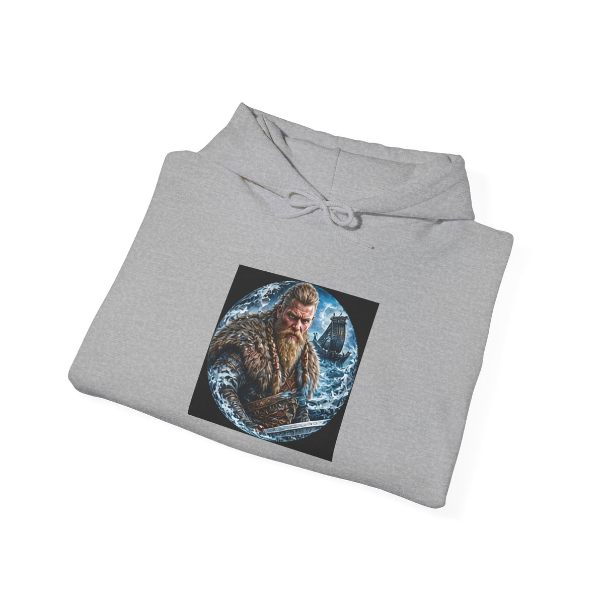 Viking Warrior Hoodie - Norse Longship Warrior Graphic Sweatshirt