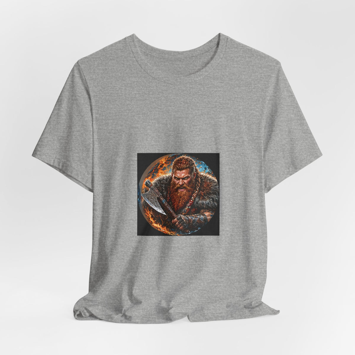 Viking Warrior T-Shirt - Norse Redbeard Axe Graphic Tee