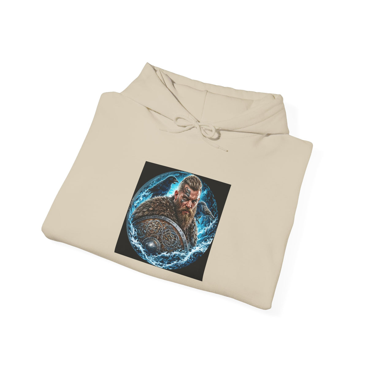 Viking Warrior Hoodie - Norse Ravens Shield Graphic Sweatshirt