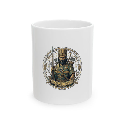 Persian Immortal Ceramic Mug - Achaemenid Empire Warrior Design (11oz)
