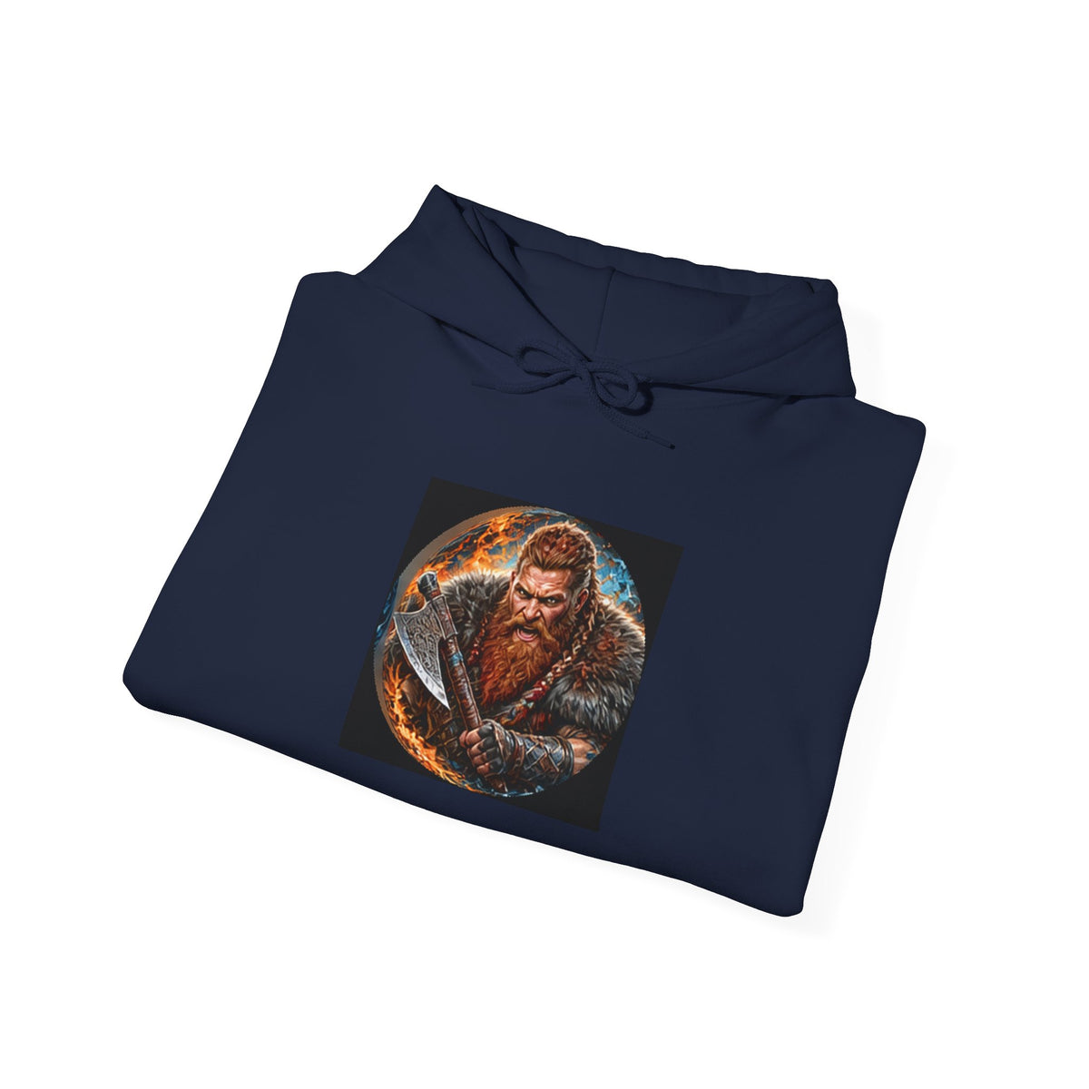 Viking Warrior Hoodie - Norse Redbeard Axe Graphic Sweatshirt