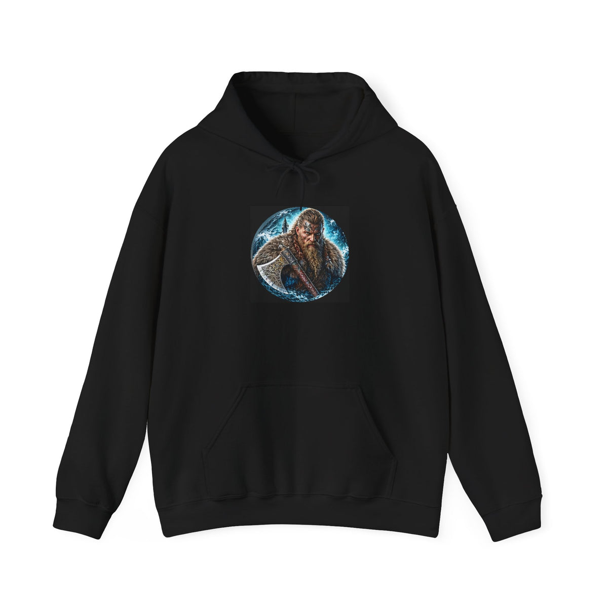 Viking Warrior Hoodie - Norse Warpaint Axe Graphic Sweatshirt
