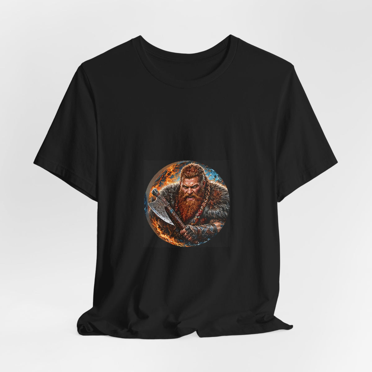Viking Warrior T-Shirt - Norse Redbeard Axe Graphic Tee