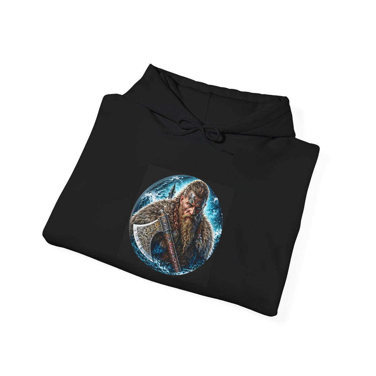 Viking Warrior Hoodie - Norse Warpaint Axe Graphic Sweatshirt