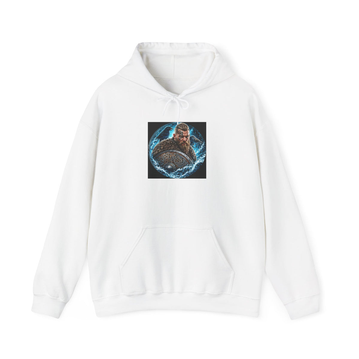 Viking Warrior Hoodie - Norse Ravens Shield Graphic Sweatshirt