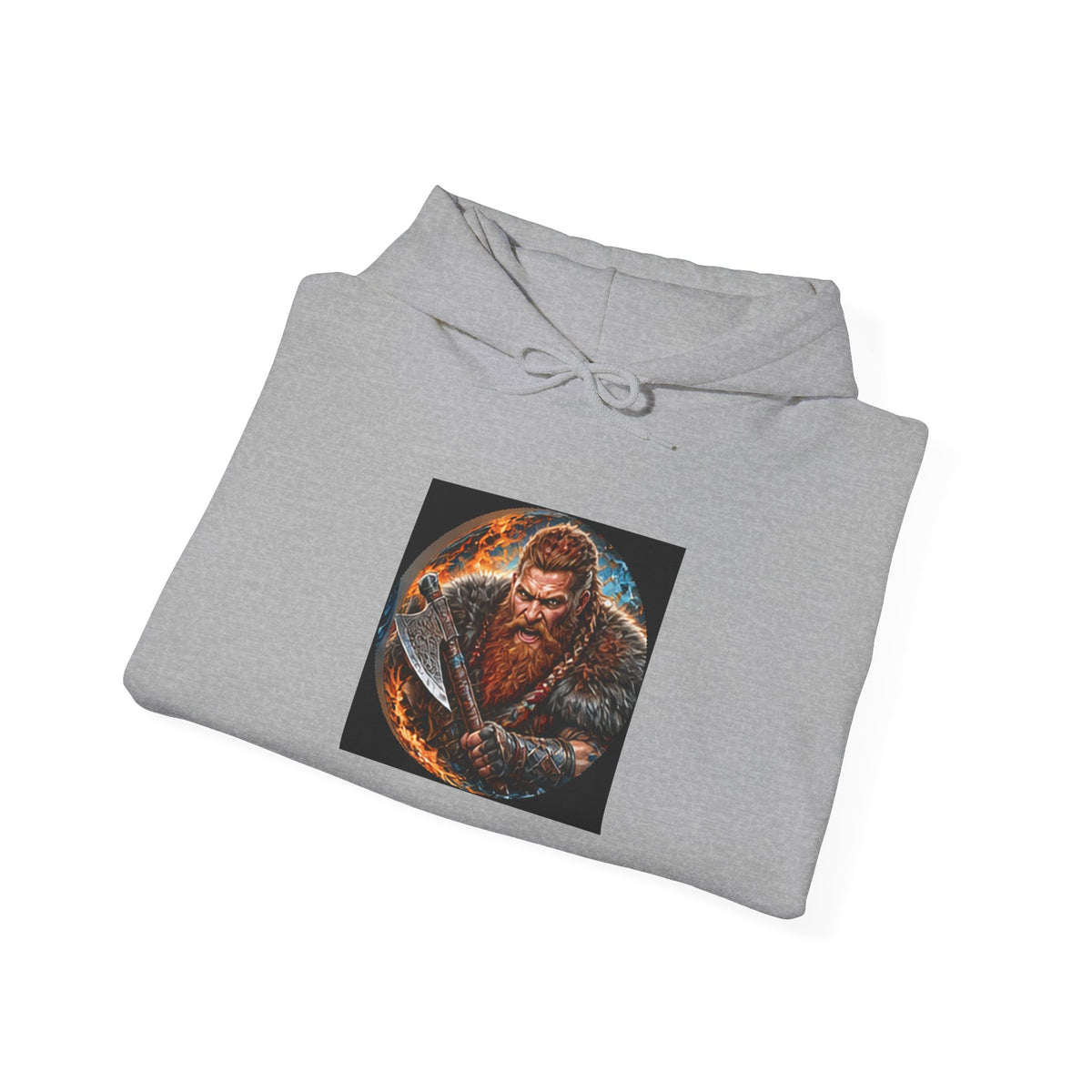 Viking Warrior Hoodie - Norse Redbeard Axe Graphic Sweatshirt