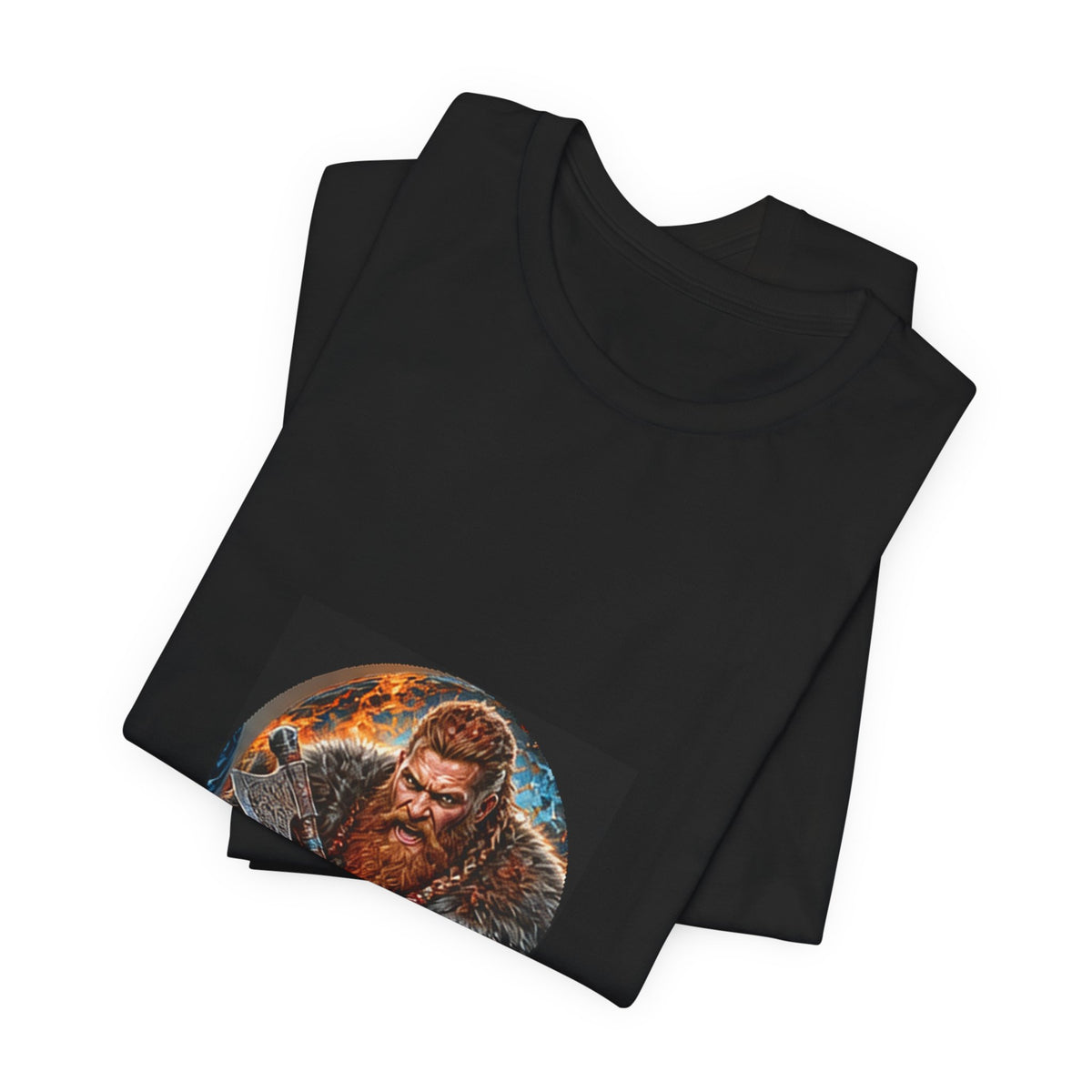 Viking Warrior T-Shirt - Norse Redbeard Axe Graphic Tee