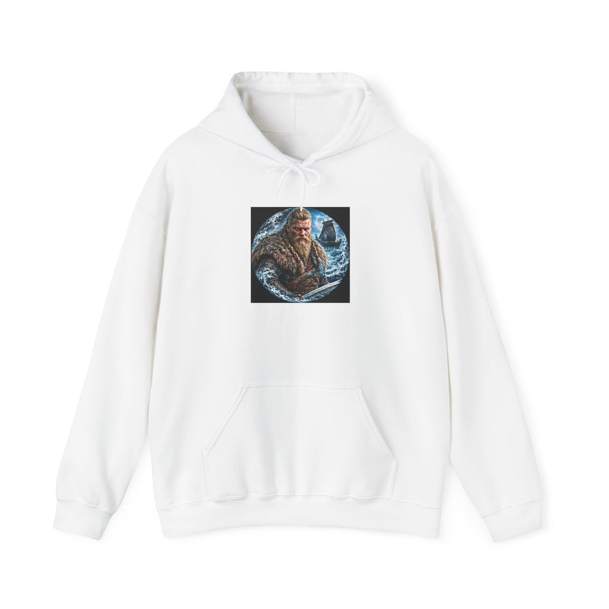 Viking Warrior Hoodie - Norse Longship Warrior Graphic Sweatshirt