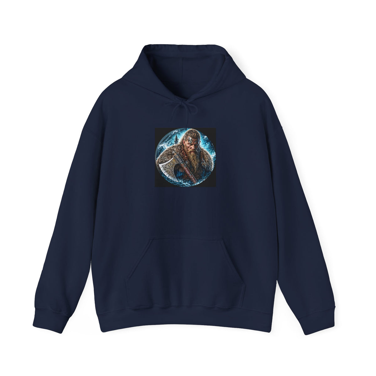 Viking Warrior Hoodie - Norse Warpaint Axe Graphic Sweatshirt