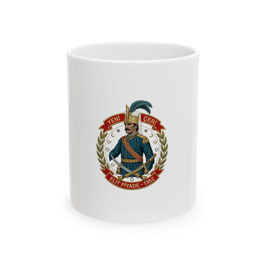 Ottoman Janissary Ceramic Mug - Yeniceri Elite Infantry Warrior Design (11oz)