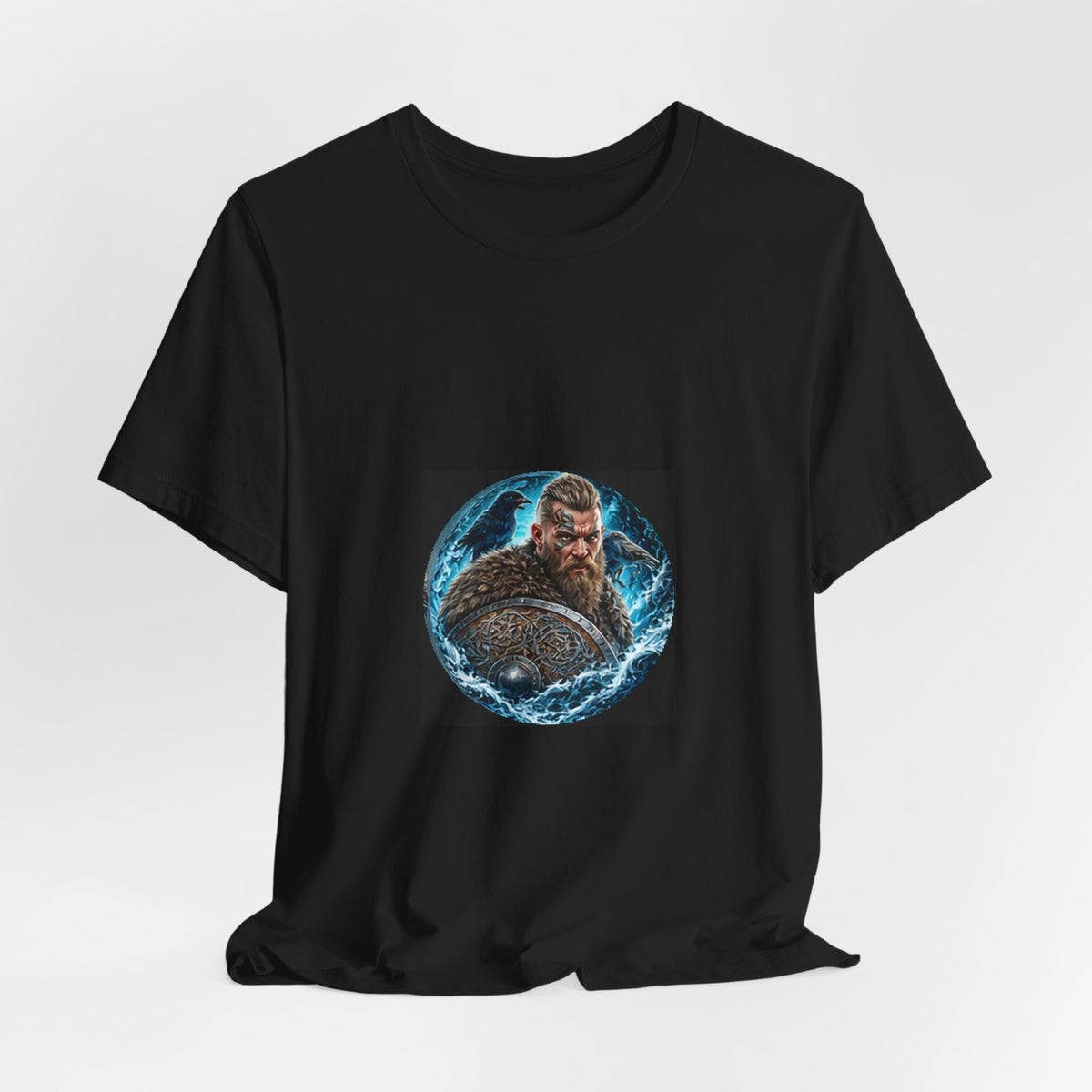 Viking Warrior T-Shirt - Norse Ravens Shield Graphic Tee