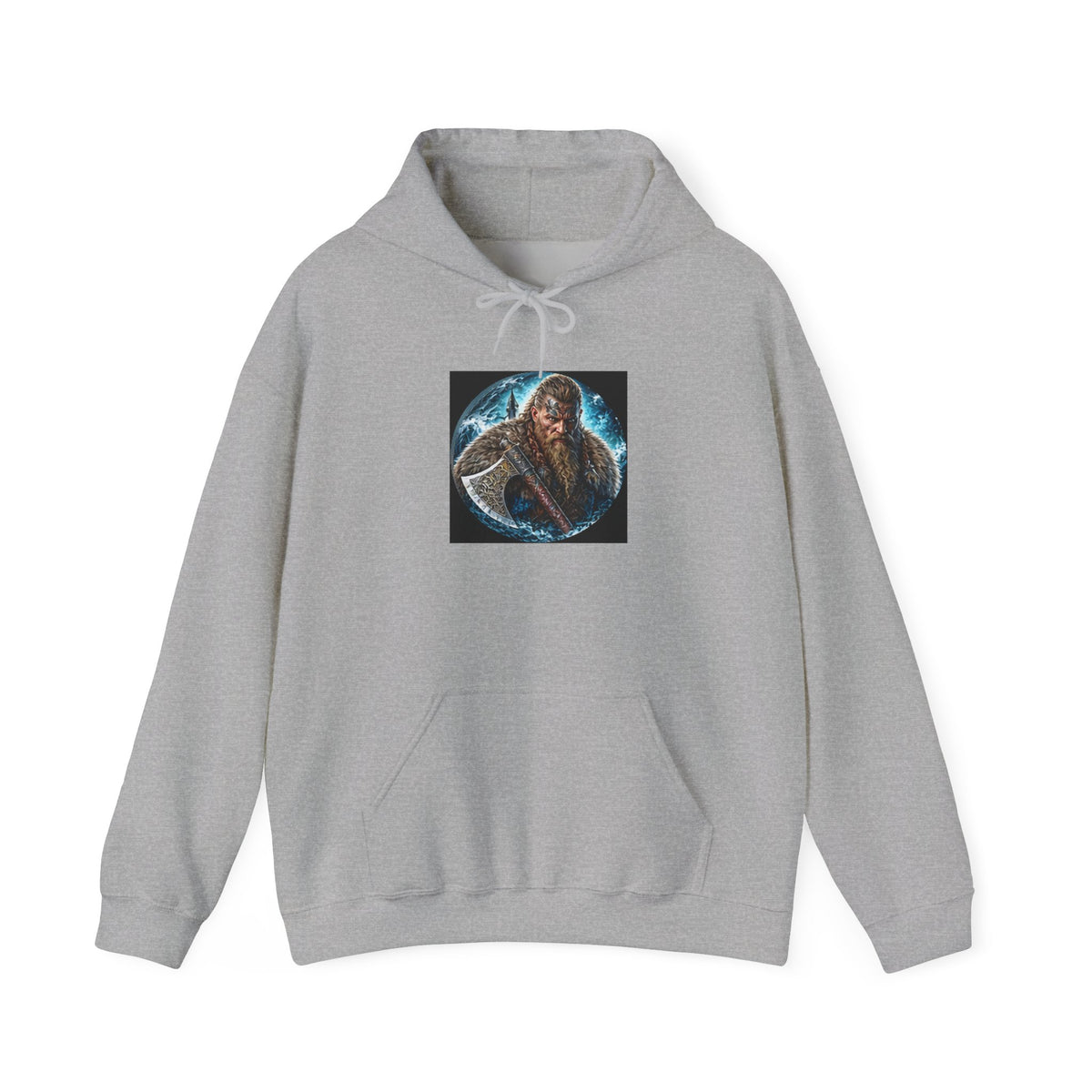 Viking Warrior Hoodie - Norse Warpaint Axe Graphic Sweatshirt
