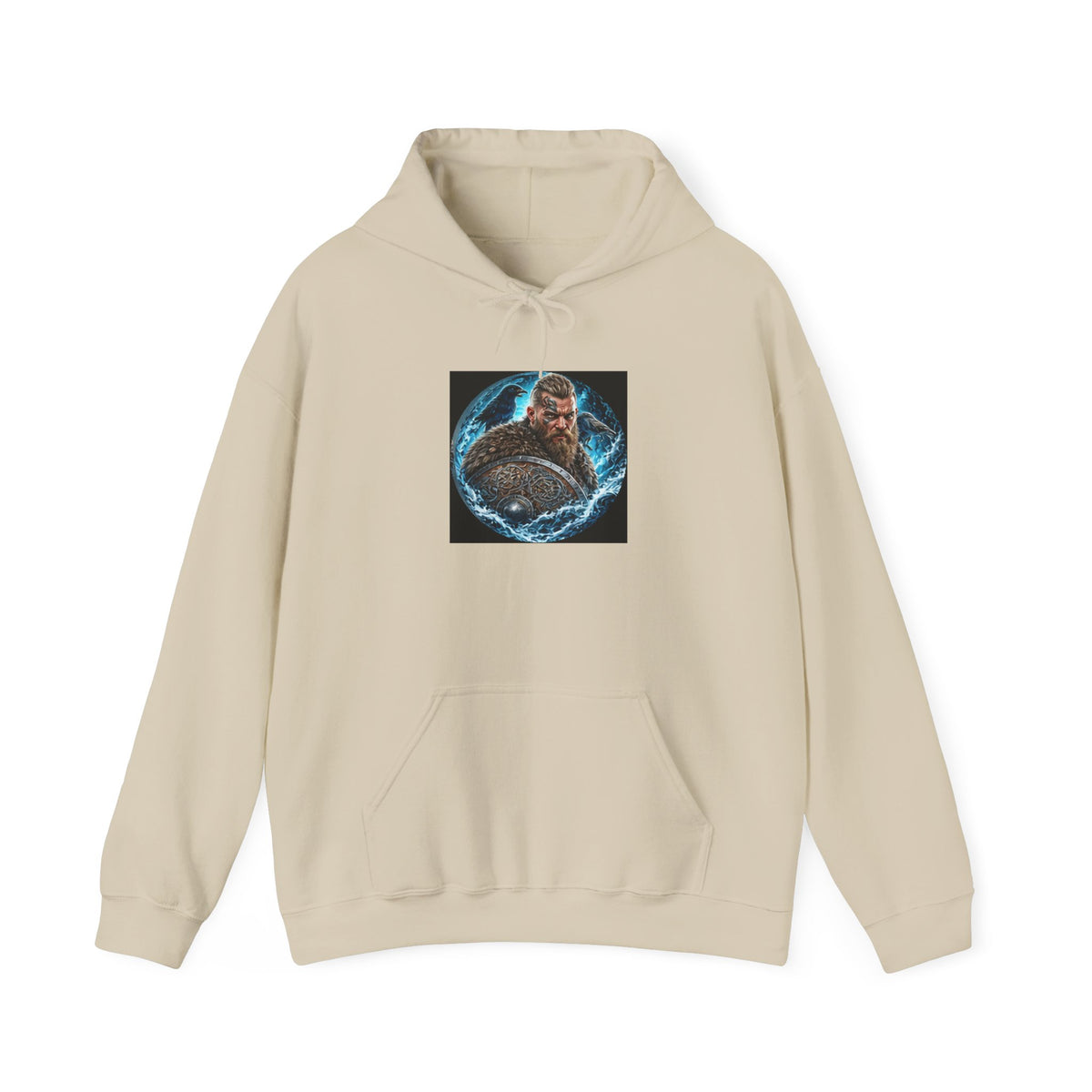 Viking Warrior Hoodie - Norse Ravens Shield Graphic Sweatshirt
