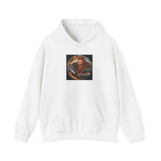 Viking Warrior Hoodie - Norse Redbeard Axe Graphic Sweatshirt
