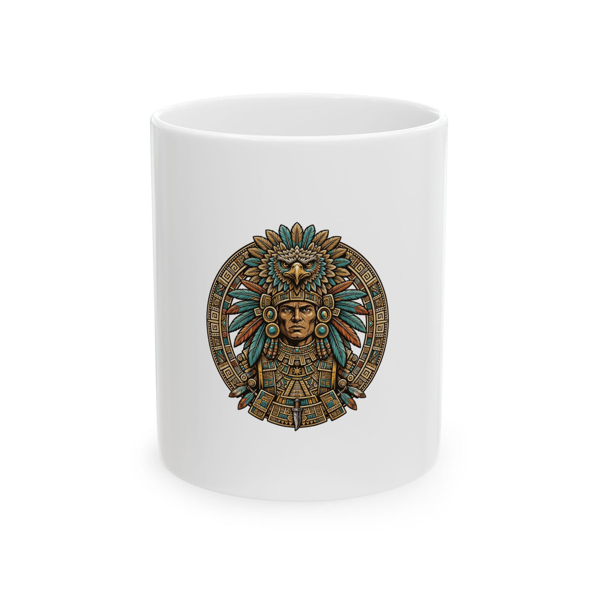 Aztec Eagle Warrior Ceramic Mug - Tenochtitlan Warrior Design (11oz)