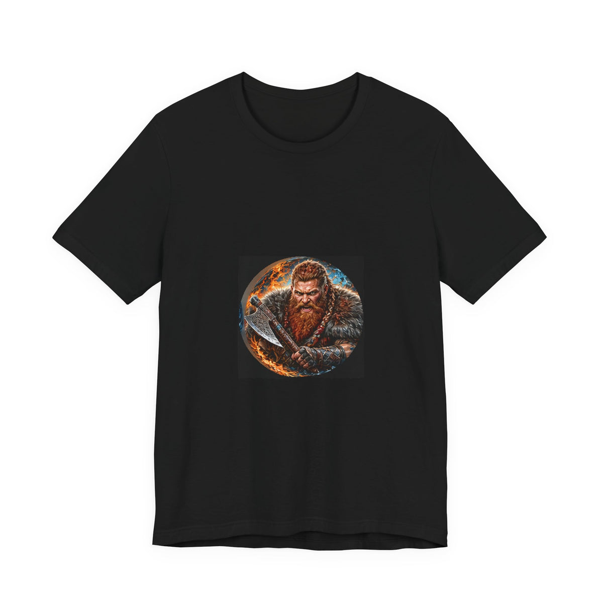 Viking Warrior T-Shirt - Norse Redbeard Axe Graphic Tee