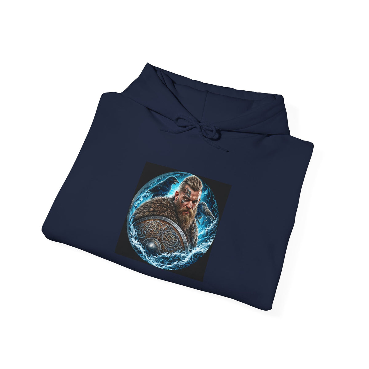 Viking Warrior Hoodie - Norse Ravens Shield Graphic Sweatshirt