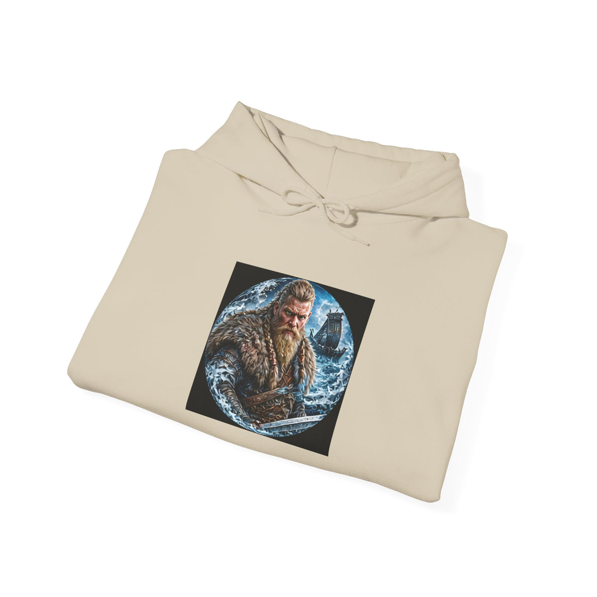 Viking Warrior Hoodie - Norse Longship Warrior Graphic Sweatshirt