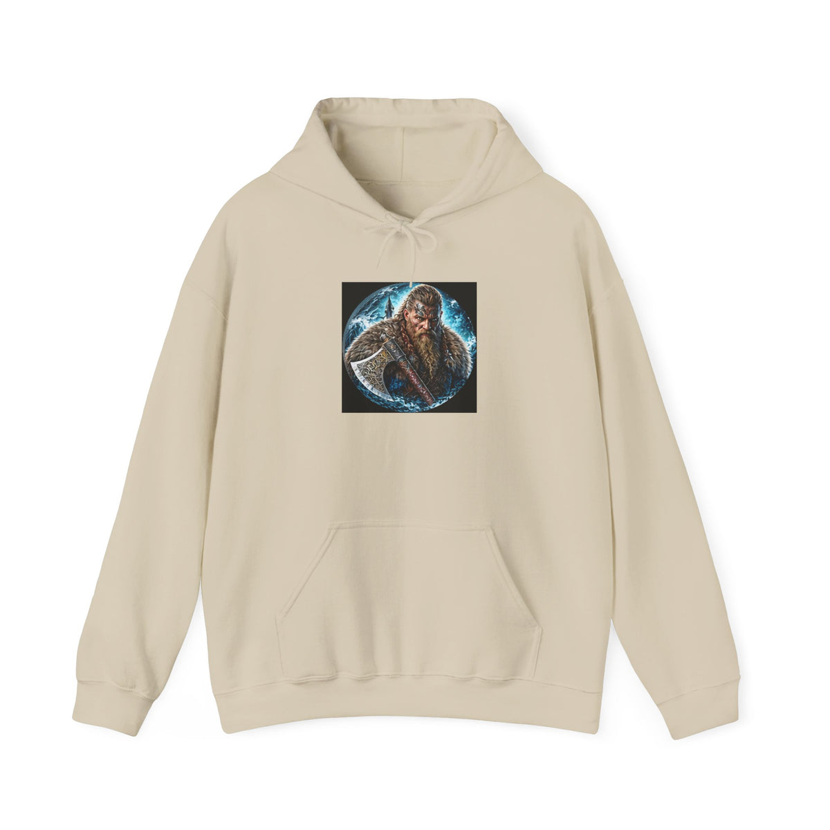 Viking Warrior Hoodie - Norse Warpaint Axe Graphic Sweatshirt
