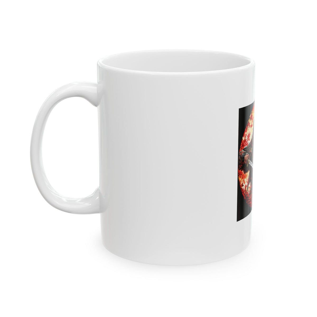 Samurai Warrior Ceramic Mug - Japanese Katana Warrior Design (11oz)