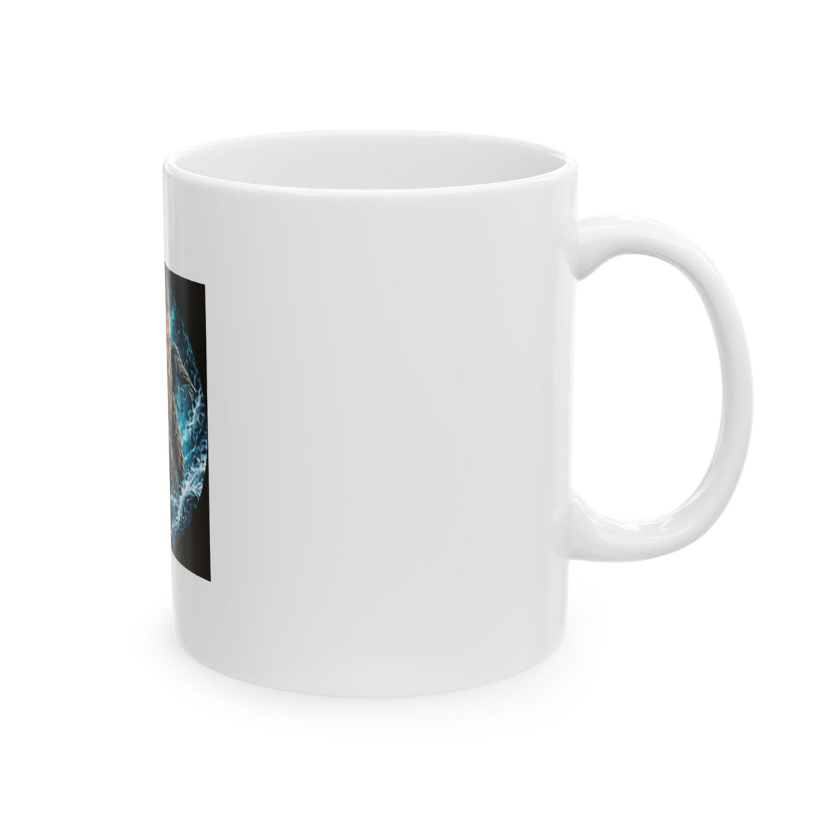 Viking Warrior Ceramic Mug - Norse Ravens Shield Warrior Design (11oz)