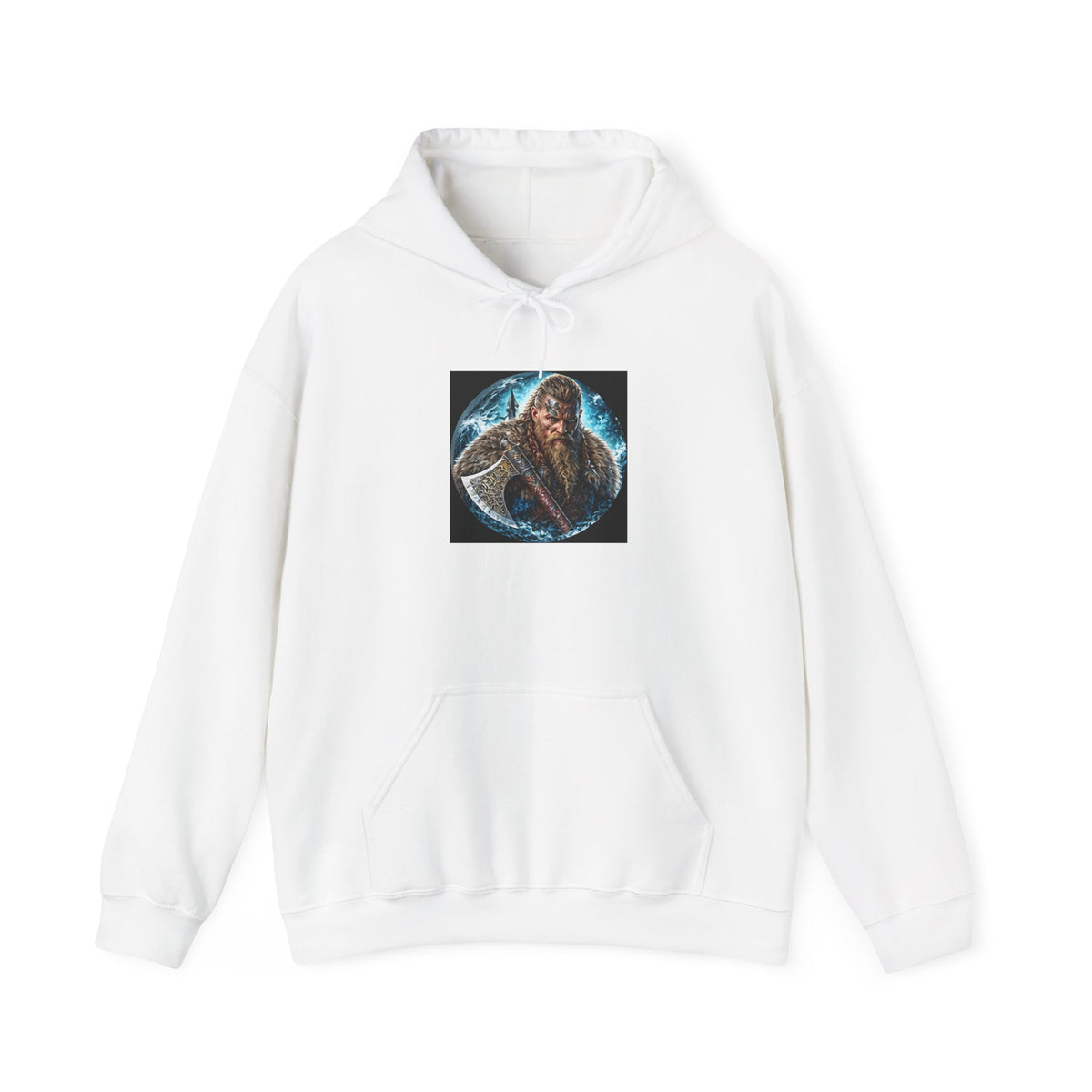 Viking Warrior Hoodie - Norse Warpaint Axe Graphic Sweatshirt