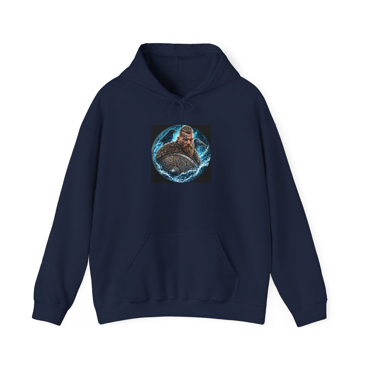 Viking Warrior Hoodie - Norse Ravens Shield Graphic Sweatshirt
