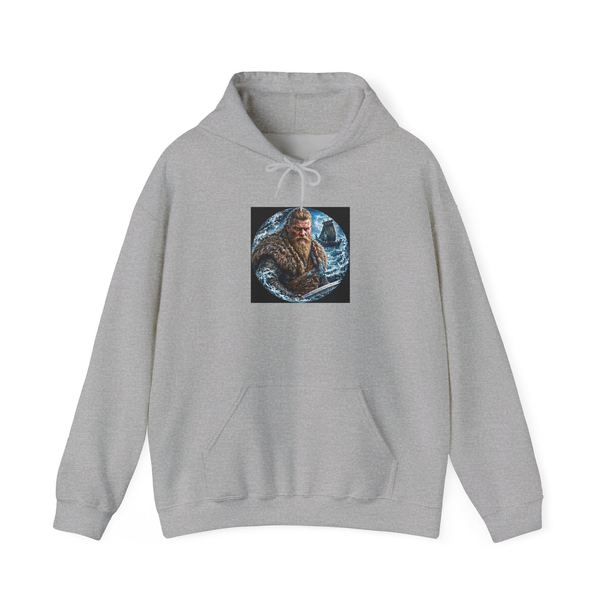 Viking Warrior Hoodie - Norse Longship Warrior Graphic Sweatshirt